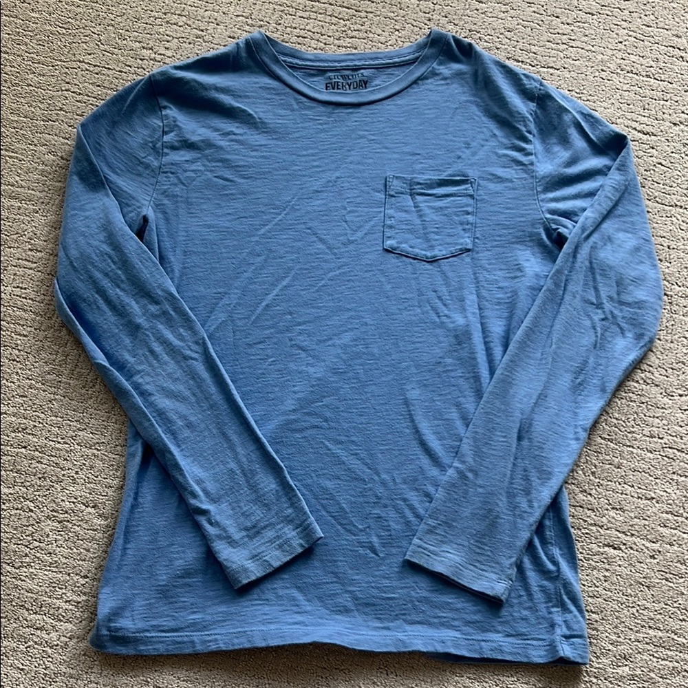 I. Crew Blue Slub Cotton Pocket Tee